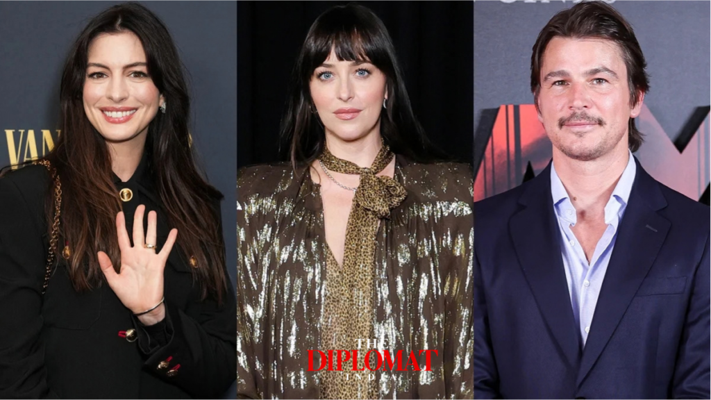Anne Hathaway Dakota Johnson and Josh Hartnett in Verity movie